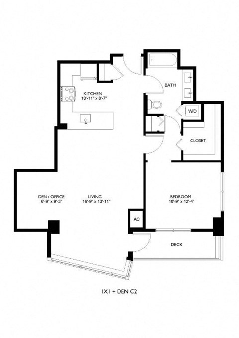 A black and white image of a floor plan for a home.